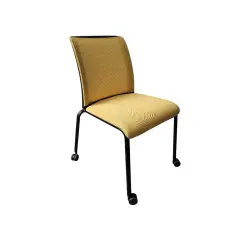 Chaise de réunion à roulettes Steelcase BRICE jaune - Reconditionné
