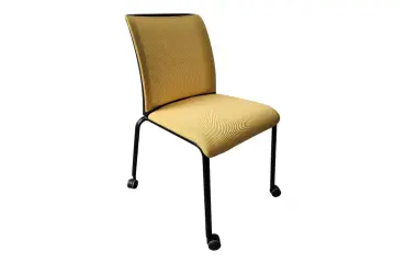 Chaise de réunion à roulettes Steelcase BRICE jaune - Reconditionné