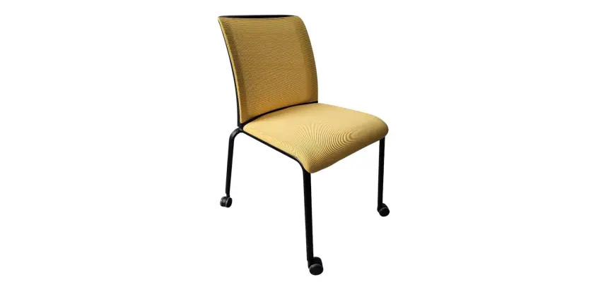 Chaise de réunion à roulettes Steelcase BRICE jaune - Reconditionné