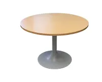Table ronde D.110 cm Bois/gris Alu EUROPE - Reconditionné