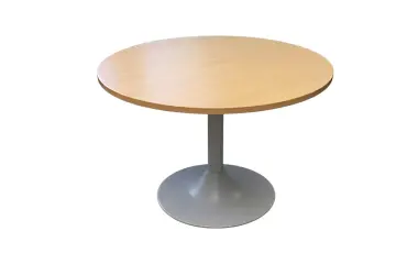 Table ronde D.110 cm Bois/gris Alu EUROPE - Reconditionné