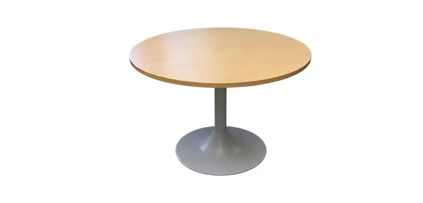Table ronde D.110 cm Bois/gris Alu EUROPE - Reconditionné