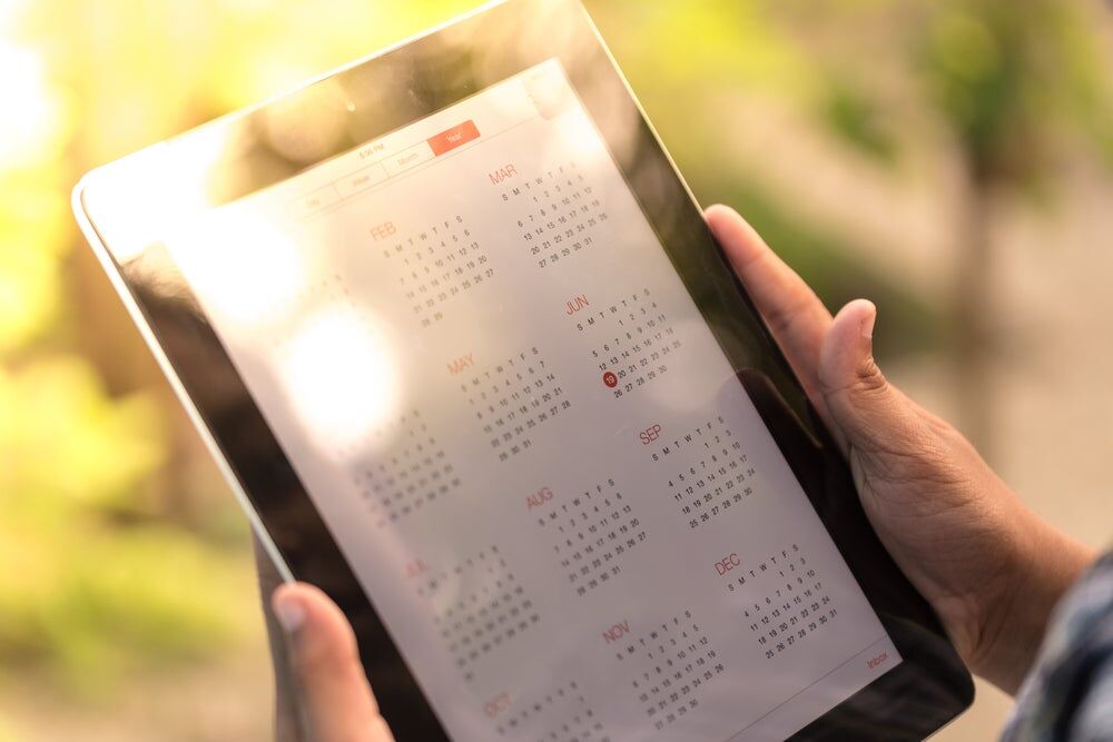 ipad con calendario