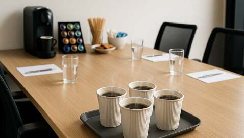 Salle de réunion : café et accessoires pour bien accueillir