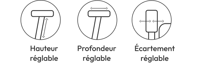 Accoudoirs 3 réglages