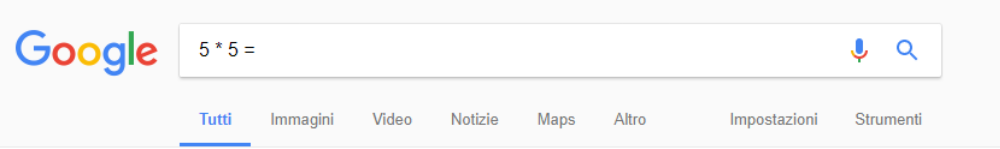 fare calcoli su google