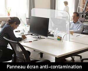 mettre des parois de protection en plexiglass anti-contamination