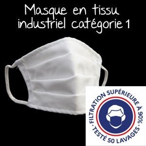 masque de protection en tissu industriel dit de catégorie 1