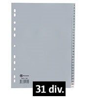 Intercalaires avec 31 divisions