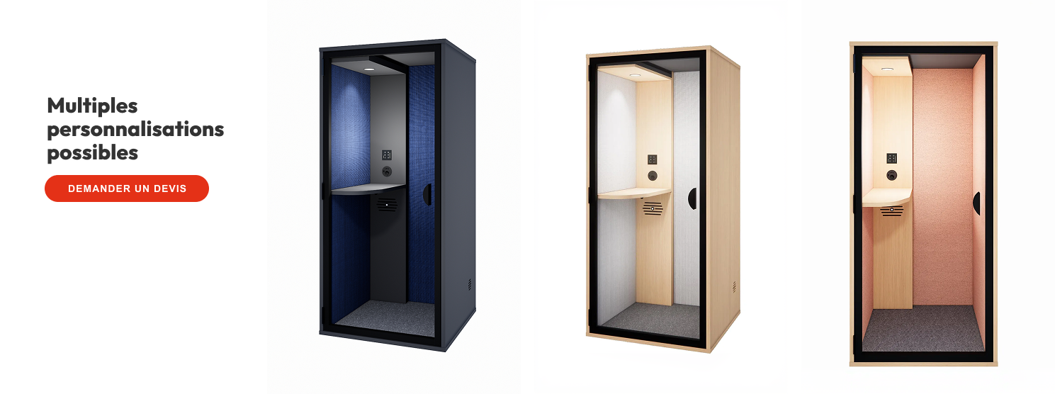Cabine acoustique Essentielle S debout personnalisations