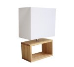 Lampe deko unilux led blanc/bois