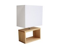 Lampe deko unilux led blanc/bois