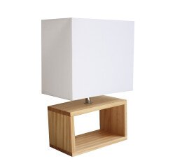 Lampe deko unilux led blanc/bois