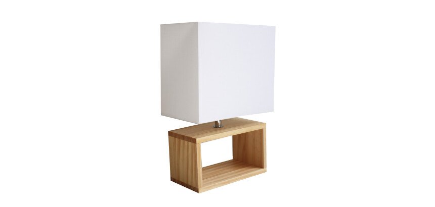Lampe deko unilux led blanc/bois