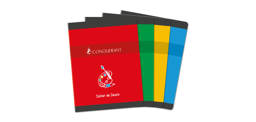 Cahier De Dessin Conquerant 7 Agrafe 170X220 16P 90G Uni Assorti