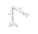 Lampe Tomio unilux 2,0 led double bras sur socle blanche