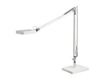 Lampe Tomio unilux 2,0 led double bras sur socle blanche