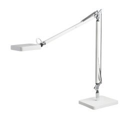 Lampe Tomio unilux 2,0 led double bras sur socle blanche