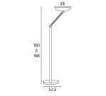 Lampadaire led first unilux articule prise europe noir