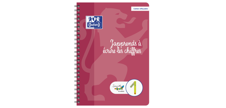 Cahier APPrentissage Chiffres Oxford Serpodile Integrale 148X210 44P + Stylo Effacable Jaune