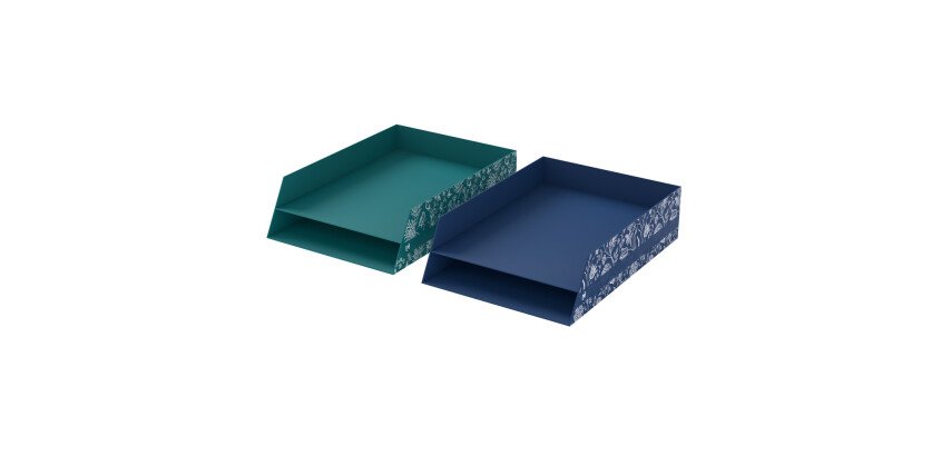 Corbeille a courrier 2 niveaux Oxford romance assorti