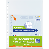 50 Pochette Perforee Oxford Quickin Sach A4 PP50 Lisse Incolore Pav