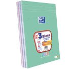 3 blocs oxford smart agrafes 4 trous 210x297 160p Q5 optik paper assortis