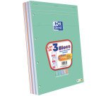 3 blocs oxford smart agrafes 4 trous 210x315 160p Q5 optik paper assortis