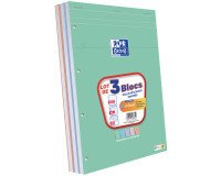 3 blocs oxford smart agrafes 4 trous 210x315 160p Q5 optik paper assortis