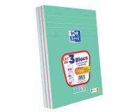 3 blocs oxford smart agrafes 4 trous 148x210 160p Q5 optik paper assortis