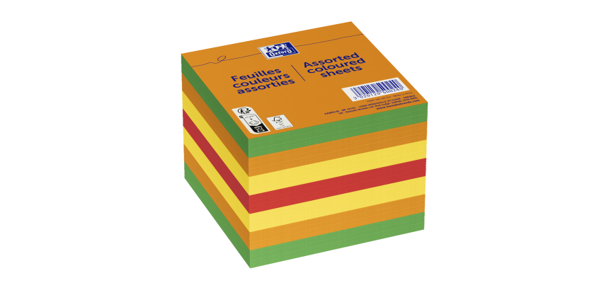 Bloc cube Oxford pense-bête 9x9cm 680 feuilles unies