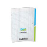 Cahier 2 sections conquerant classique agrafe 170x220 96p 90g seyes endosse polypro 90pages incolore