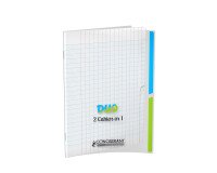 Cahier 2 sections conquerant classique agrafe 170x220 96p 90g seyes endosse polypro 90pages incolore