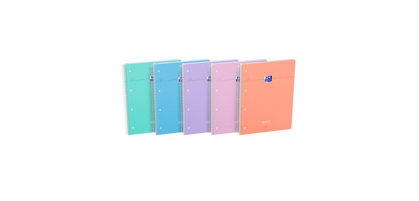 Cahier oxford smart integrale 222x298 endosse 180p 180pages assorti