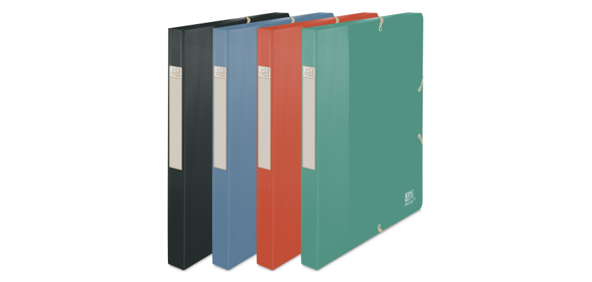 Boite Oxford school life recyclé 24x32 Dos25 polypro opaque pastel assorti
