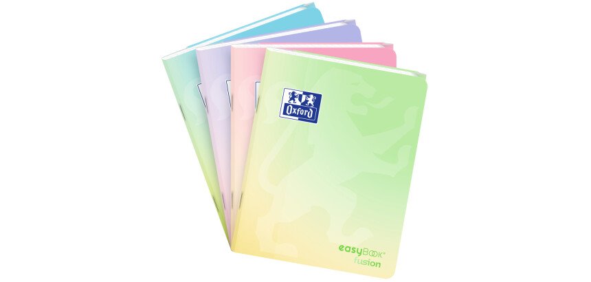 Cahier easybook fusion pastel agrafe 170x220 96p  endosse seyes 96pages assorti