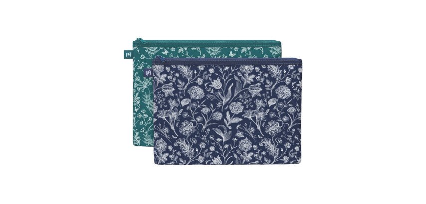 Pochette zip oxford romance A4 pages assorti