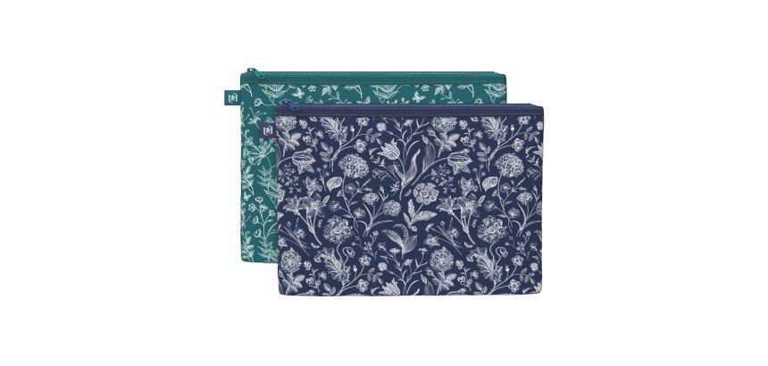 Pochette zip oxford romance A4 pages assorti
