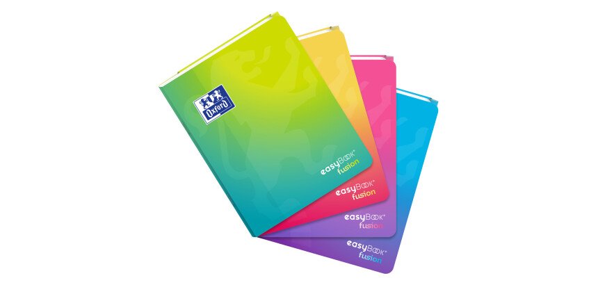 Cahier easybook fusion agrafe 170x220 96p optik p. seyes endosse polypro 96pages assorti