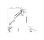 Bras support écran simple varin à gaz axio unilux noir