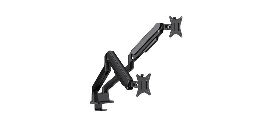 Bras support écran double mécanique axio unilux noir