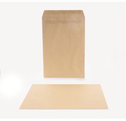 Pochette Sans Marque 229X324 90G Kraft Blond Autocollante