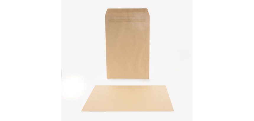Pochette Sans Marque 229X324 90G Kraft Blond Autocollante