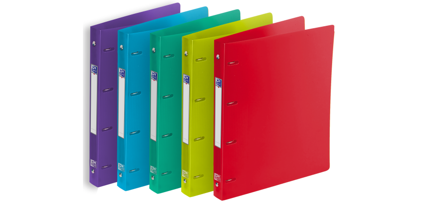 Classeur Oxford School Life A4+ D30 4An Rond PP Transl Assorti Pav