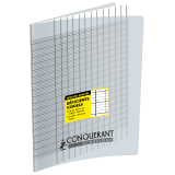 Cahier Deficients Visuels Conquerant Agrafe 170X220 96P 90G Seyes 2,5Mm Polypro Incolore