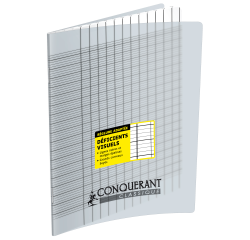 Cahier Deficients Visuels Conquerant Agrafe 170X220 96P 90G Seyes 2,5Mm Polypro Incolore