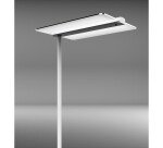 Lampadaire glasslight orius unilux led gradable sur socle blanc
