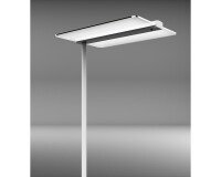 Lampadaire glasslight orius unilux led gradable sur socle blanc