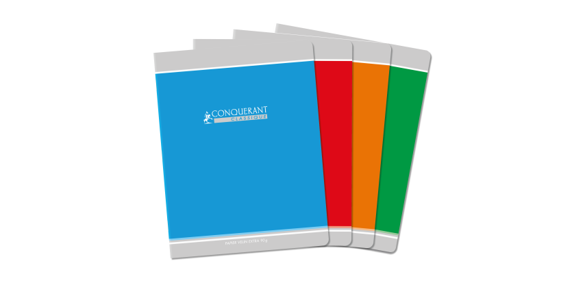 Cahier Conquerant Classique Agrafe 170X220 32P 90G Seyes Assorti