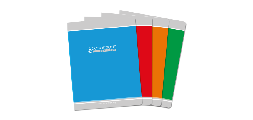 Cahier Conquerant Classique Agrafe 170X220 32P 90G Seyes Assorti